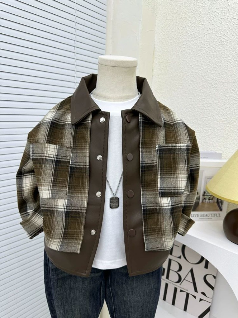 Kids Outdoor Jacket - الأطفال سترة منقوشة الأولاد ملابس علوية