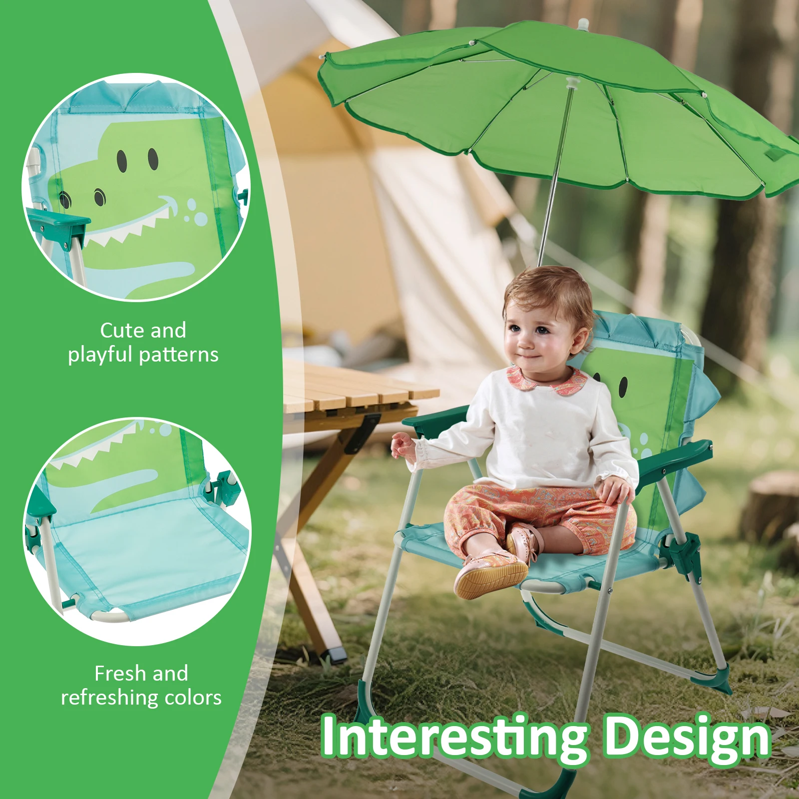 كرسي شاطئ قابل للطي للأطفال مع - مراجعة Kids Outdoor Lounge Chair With Umbrella وسعره
