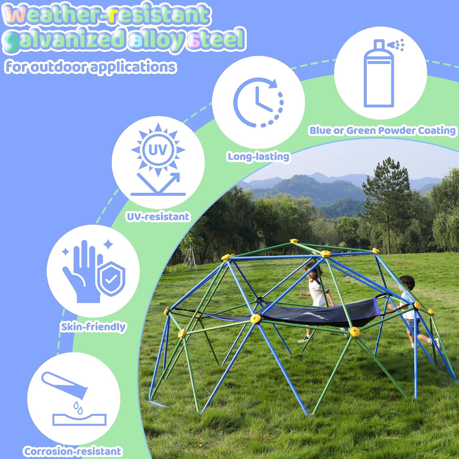 قبة تسلق بطول 10 أقدام مع أرجو - مراجعة Kids Outdoor Climbing Dome وسعره